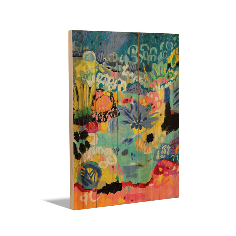 Impression d'art mural en bois - Étang fantaisiste III par Karen Fields, H 26 po x l 18 po