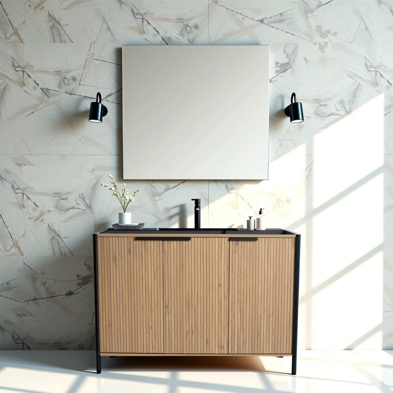 Armoire de salle de bain autoportante 48 po sans lavabo