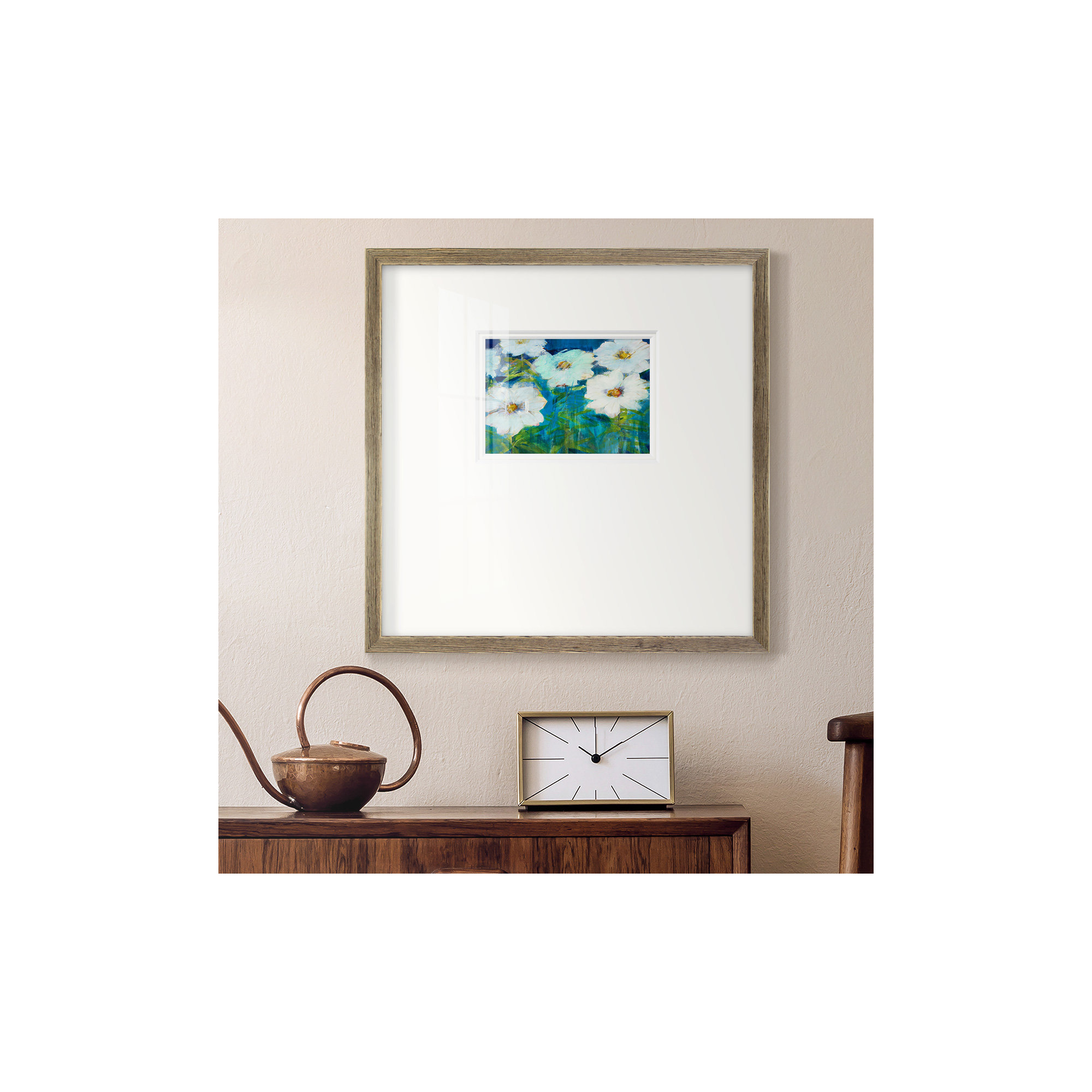 Field Day, Brown Framed, 21" H  x 21" W x 1.25" D