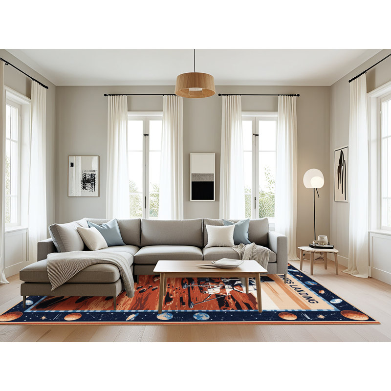 Tapis brun lavable à la machine, Rectangle 6 pi x 9 pi