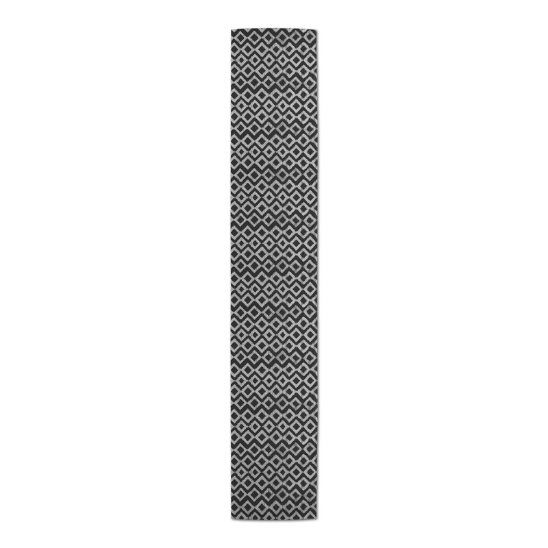 Fonseca Geometric Table Runner, 72" x 16", Black