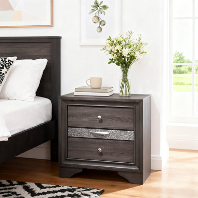 Modern Elegant Nightstand With 2 Drawers