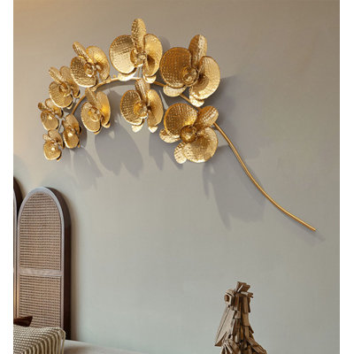 Nouvelle décoration murale fleur de magnolia en métal de style chinois
