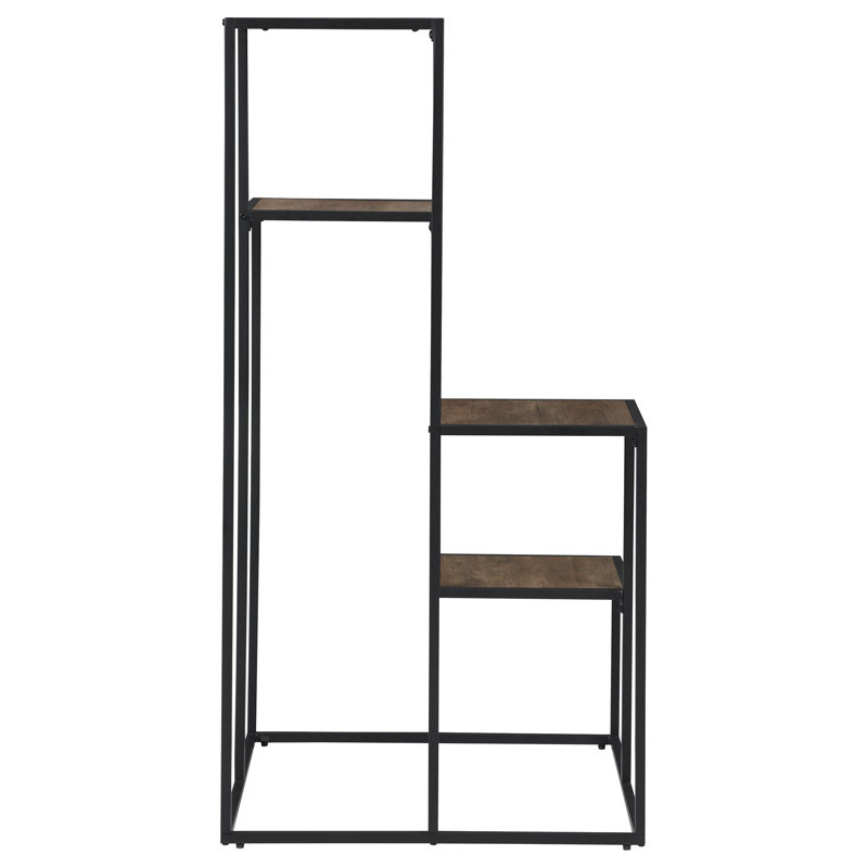 Exceptional Quality - Leona 4-Tier Multi-Display Shelf Rustic Brown And Black