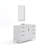 Elizabeth 48" Carrara White Marble Countertop Bath Vanity with Faucet and Mirror-967536085-967536082