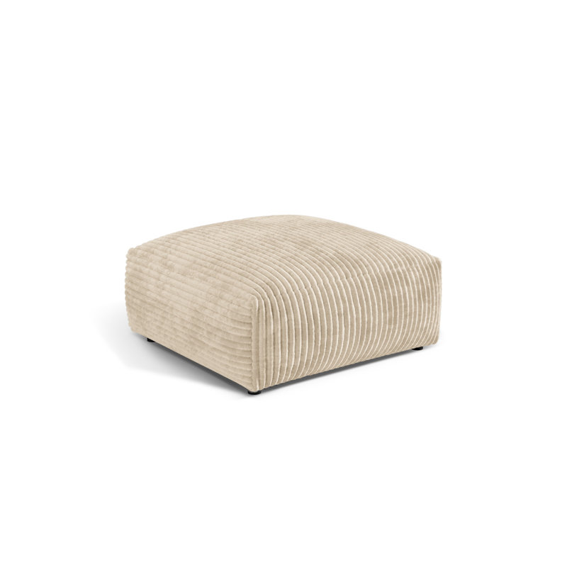 Carlens 106cm Wide Solid Colour Pouffe Ottoman, Light Beige