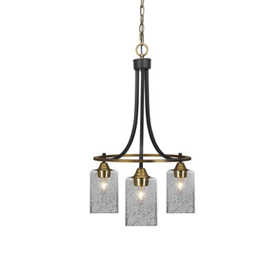 Lustre 3 lumières avec verre 4 "Paramount