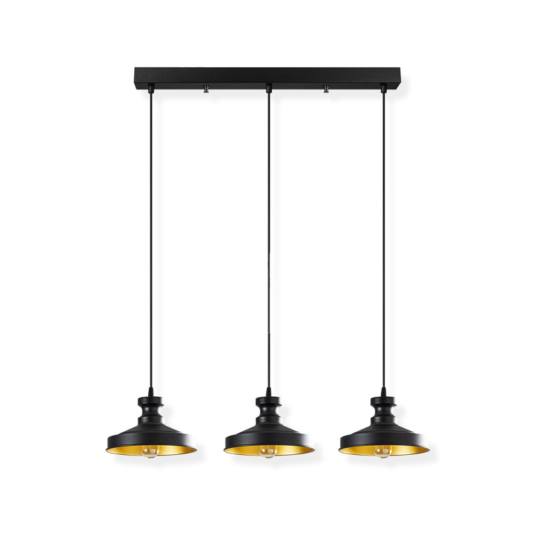 Adjustable Height Metal Body 3 Lights Kitchen Island Pendant