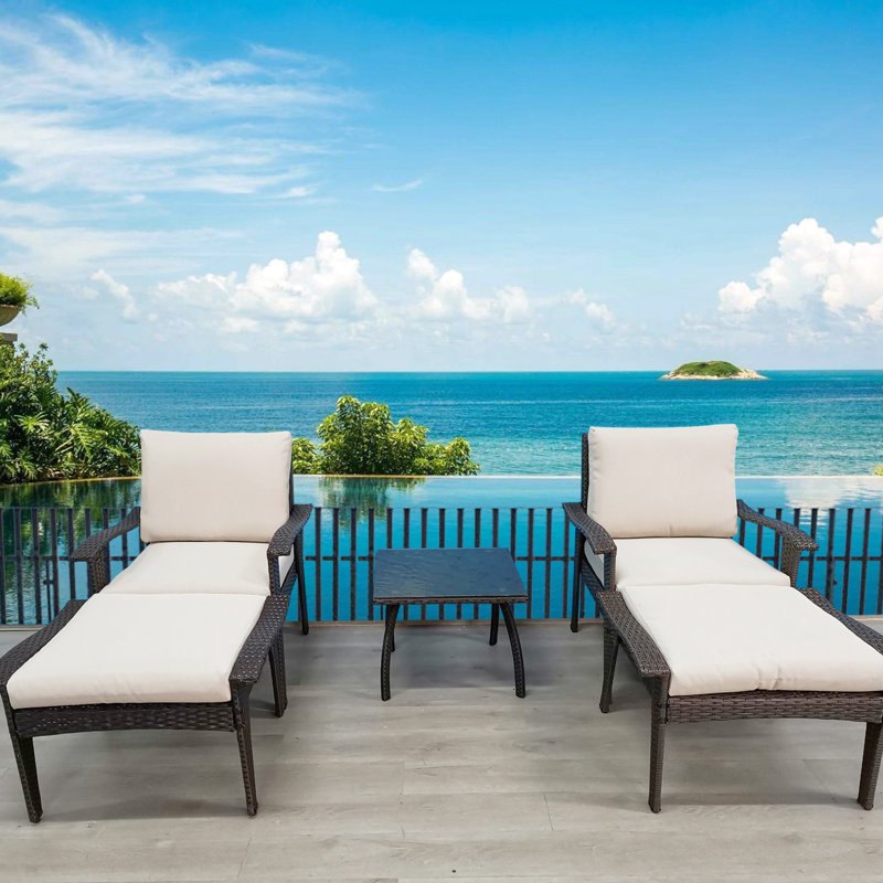 Patio avec coussins élégants et cadre pour piscine 5 extérieur, Brown