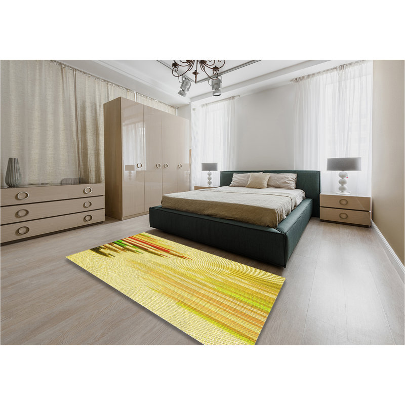 Washable Abstract Indoor Rug, Rectangle 5' x 8'