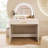 White 39" Bedroom Makeup Vanity Table. Touch Screen Lighted Mirror And Drawer. Curved Design For Elegance. Adequate Storage Space. User-. Simple Installation Procedure