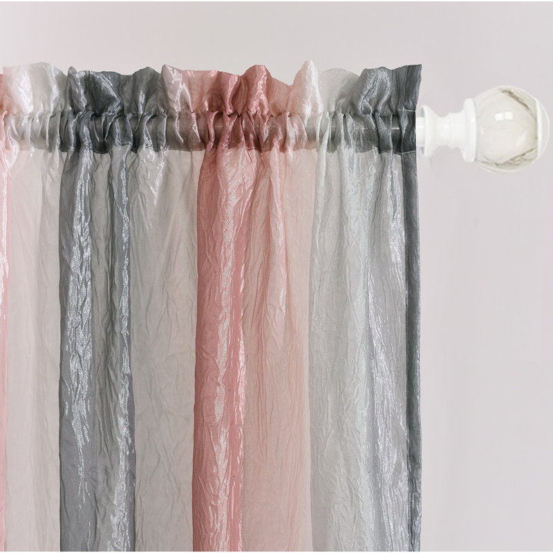 Velia Cotton Blend Sheer Curtain Single Panel, Sage, 50" W x 84" L