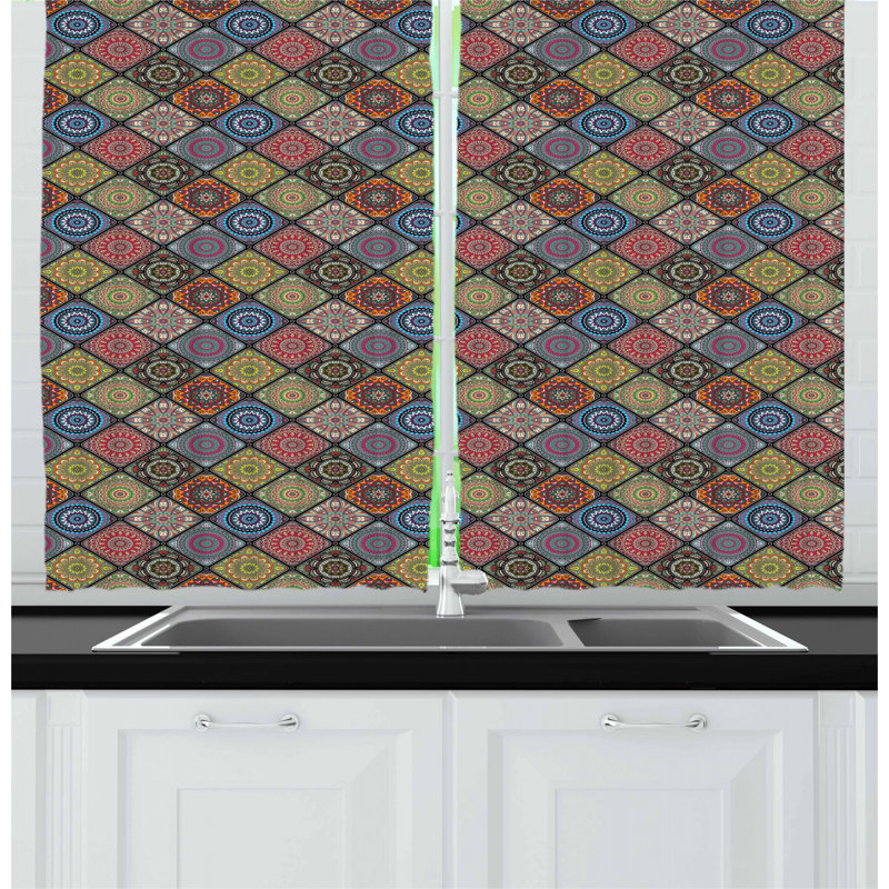 Geometric Tailored Kitchen Curtain