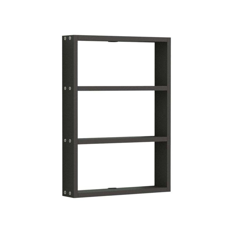 Modern Wall Shelf, Anthracite Color, 16.9 x 23.6 x 3.5 Inches | 100% Melamine Coated Particle Board, Thickness: 0.7 Inches | Numerous Shelves for Stylish Storage & Display, Perfect for Home or Office Use