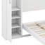 Grand lit escamotable moderne avec deux garde-robe et une tablette de rangement, cadre de lit plateforme pliable en bois pour chambre d'amis, chambre à coucher