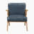 Granby 26.5" Mid-Century Modern Accent Chair - Easy-Care Faux Leather Upholstery, Durable Solid Rubberwood Frame-54229801-51441077