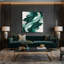 «Abstract Landscape 44», art mural sur toile verte-1626142718