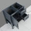 Meuble-lavabo de salle de bain 30 po - Couleur grise, revêtement spécial en feuille, égratignure, bris, huile, teinture, luminaire tranquille avec miroir brisé, résistant à l'huile, aspect moderne bleu foncé
