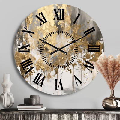 Horloge murale Modern Golden Drip