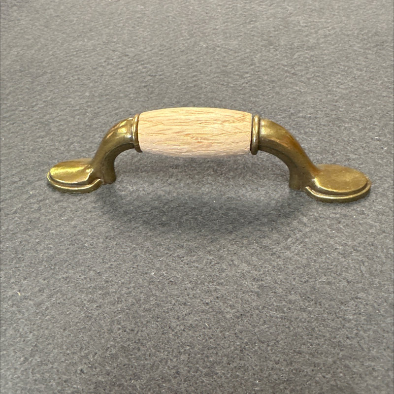 (Paquet de 5) Poignée cuillère 3 pouces en laiton antique avec insert en bois
