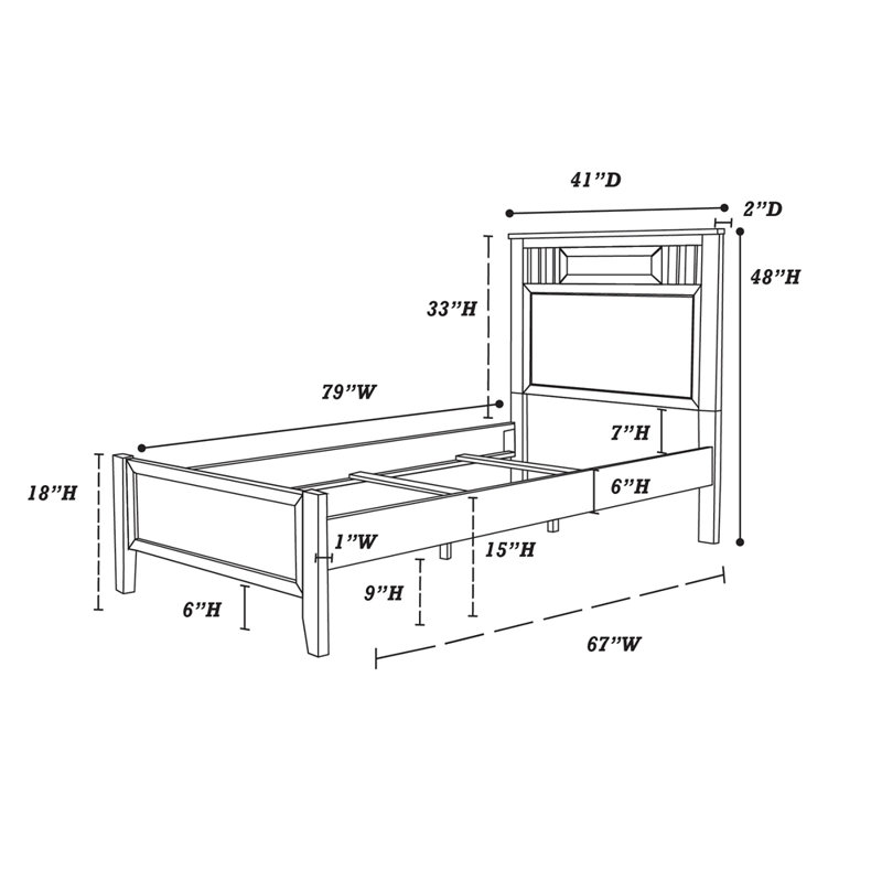 Mobilier de chambre simple simple et moderne de couleur simple 1pc, Simple, Espresso