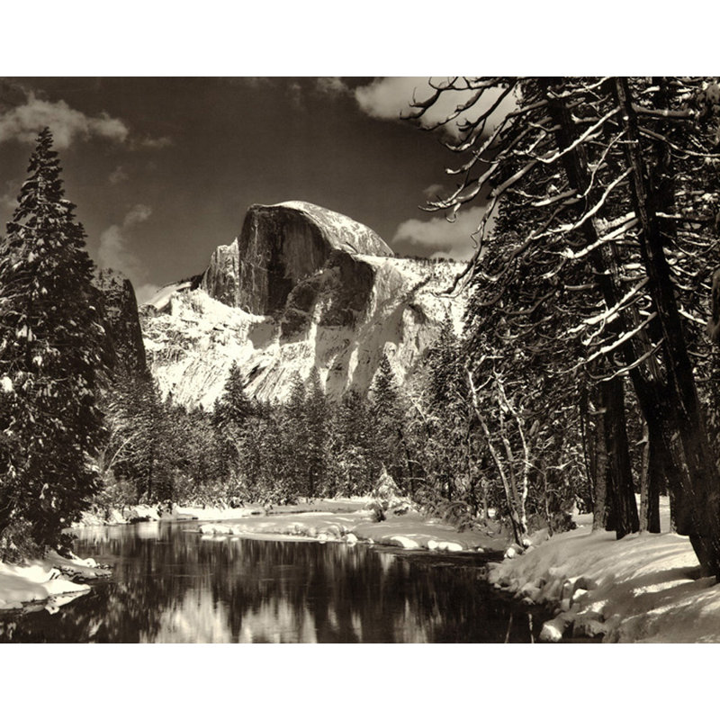 Demi-dôme, rivière Merced, hiver, H 14 po x l 18 po
