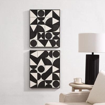 2 pièces encadrées sur toile