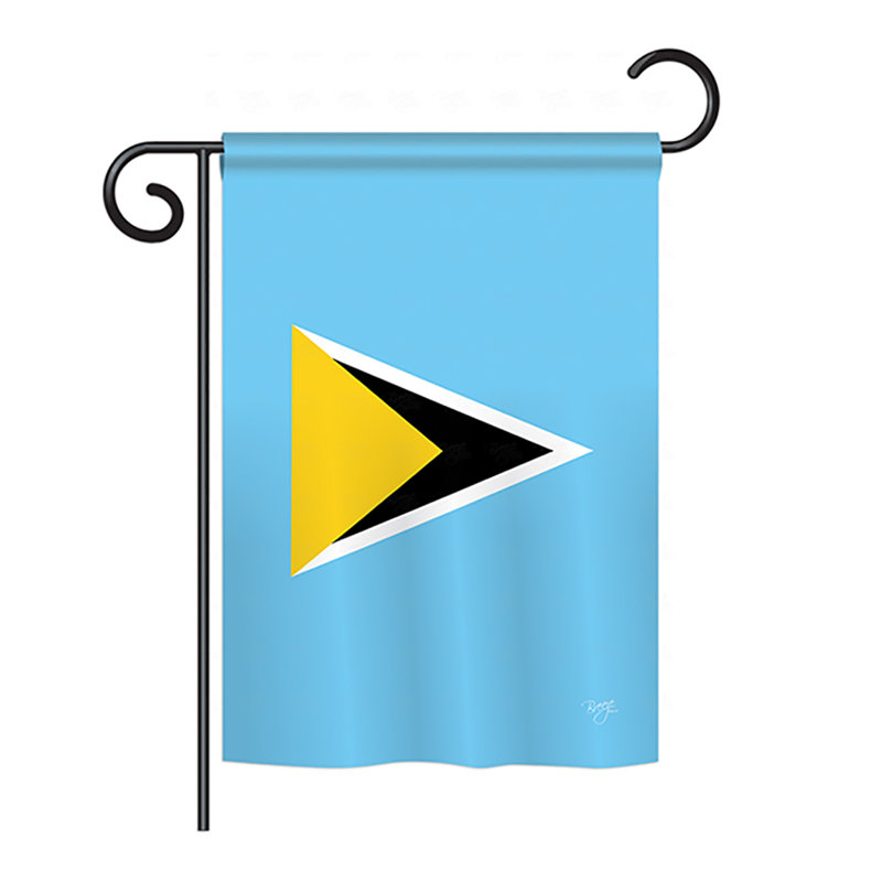 Drapeau maison en polyester 2 côtés saint lucie, H 40 po x l 28 po