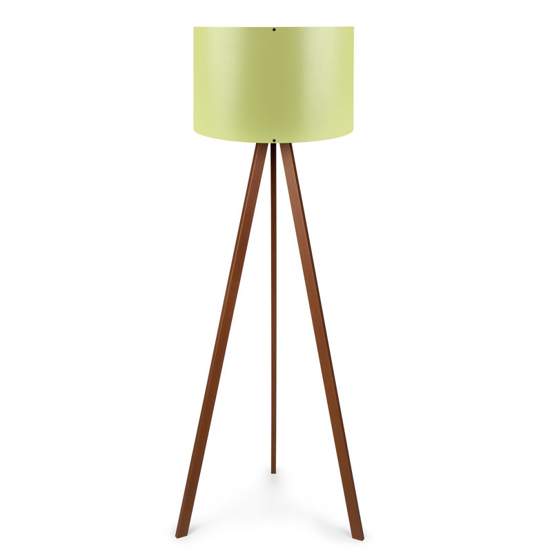 Rybicki 55" Tripod Floor Lamp, Dark Brown, Green