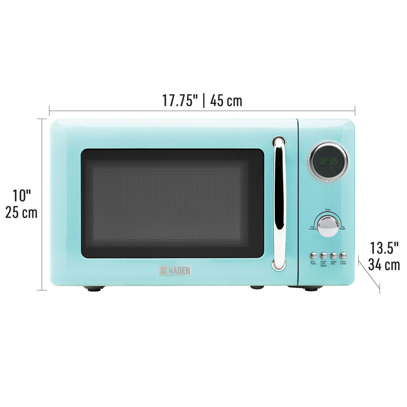 HADEN .7  Cubic Foot Countertop Microwave, Turquoise