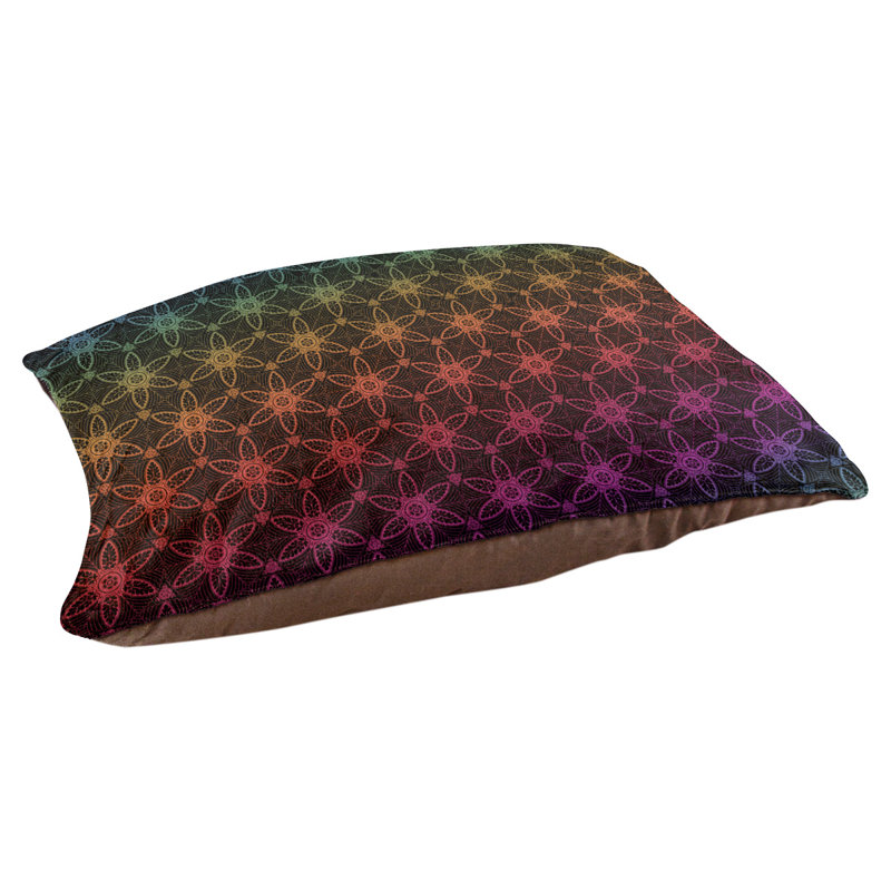 Oreiller Byrge, Moyen (l 29,5 po x P 19,5 po x H 9,5 po), Rose / orange / bleu sarcelle