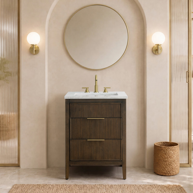 Emma 24" W Single Vanity, Chestnut Brown