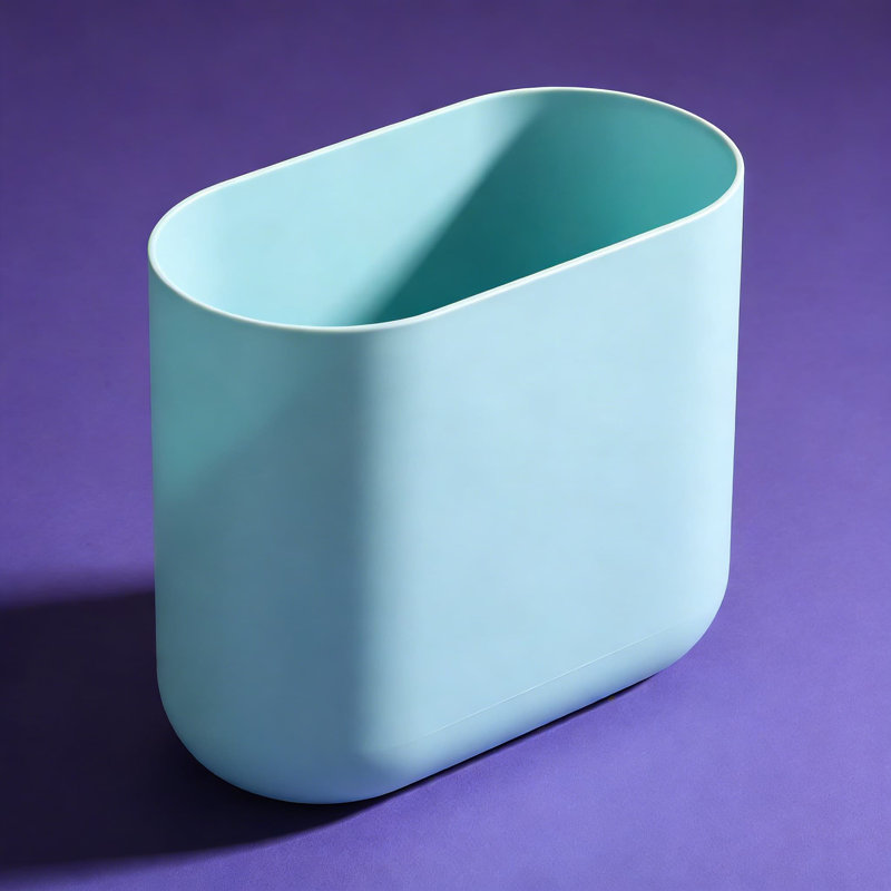 Poubelle mince ovale, poubelle compacte pour salle de bain, chambre à coucher, bureau personnel, dortoir et petits espaces, fabrication en plastique durable