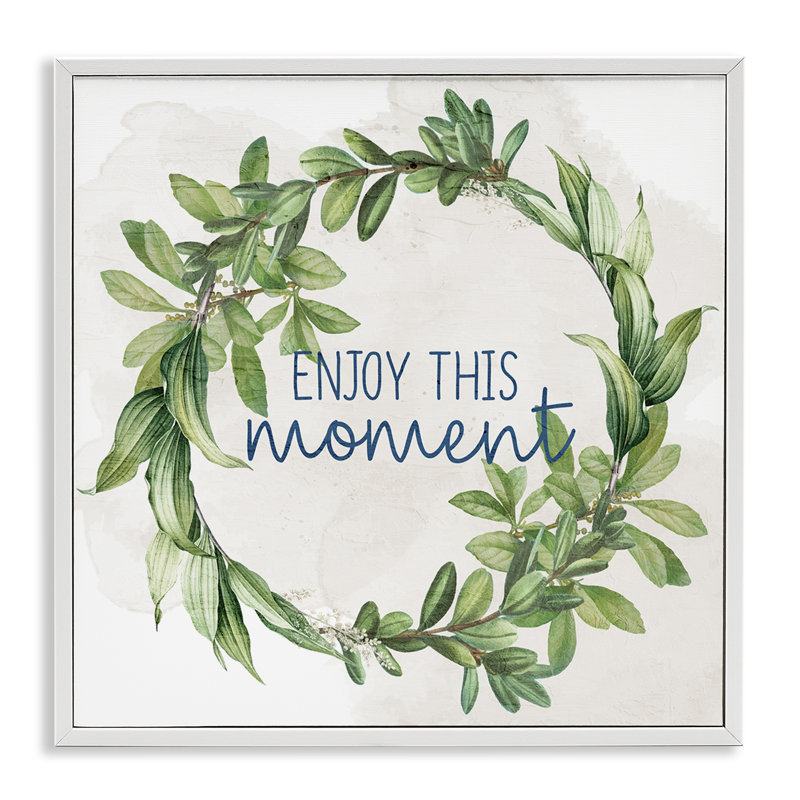 «Enjoy This Moment», estampe numérique encadrée par Anne Bailey, Giclée encadrée blanc bord de mer, H 12 po x l 12 po