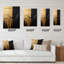 Essential Nature abstraite or et noir - Horloge murale peinture abstraite-99637634