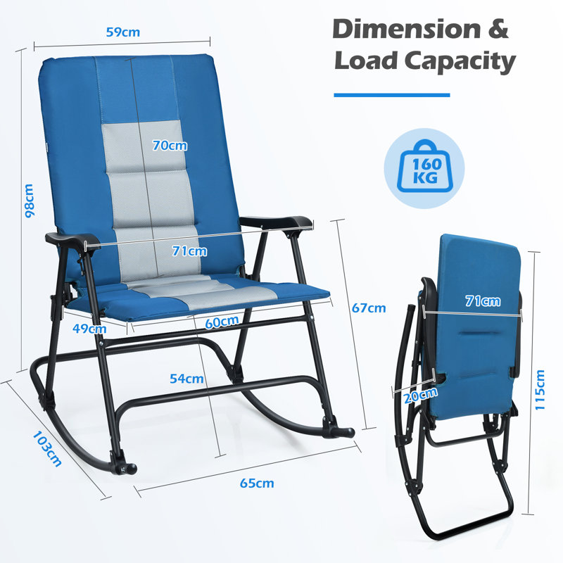 Albani Upholstered Rocking Chair, Blue
