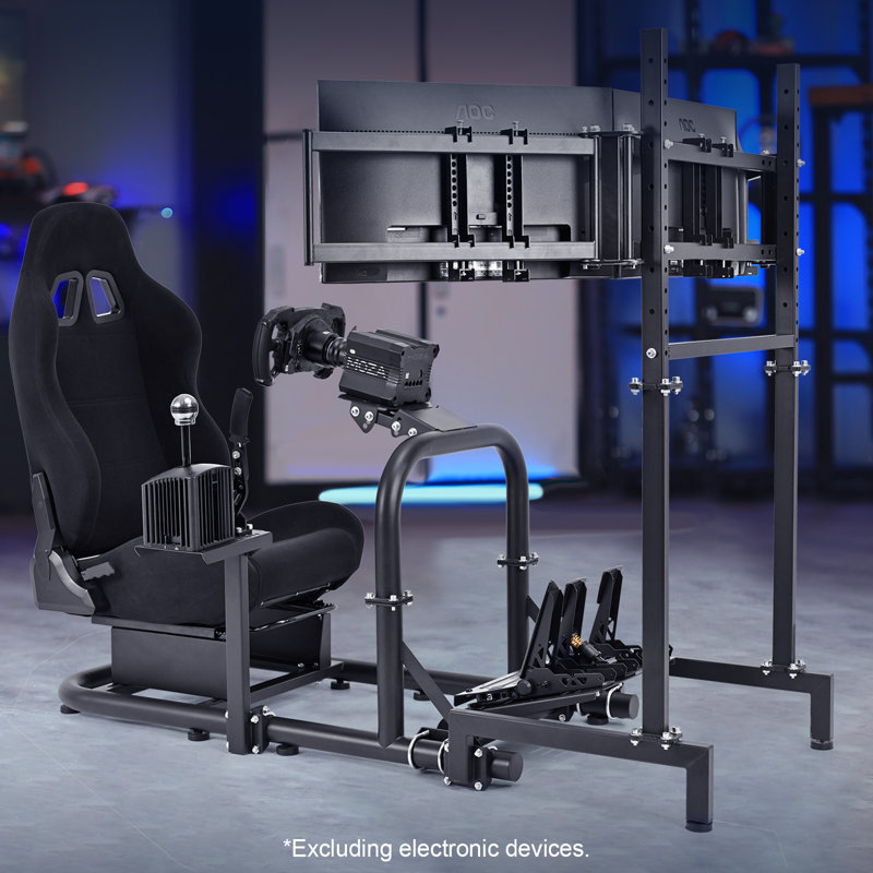 Ivy Bronx Adjustable Swiveling PC & Racing Game Chair in Black