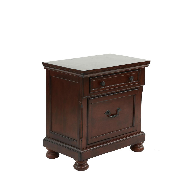 Table de chevet en cerisier antique