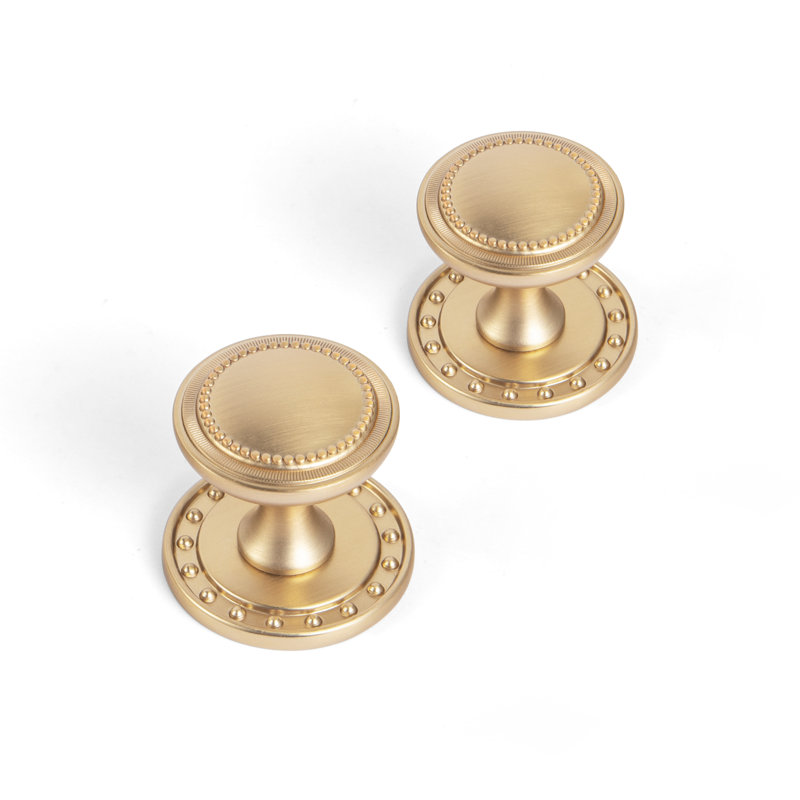 Poignée champignon 1 1/3 po avec contre-plaque (G018Y), Bronze champagne
