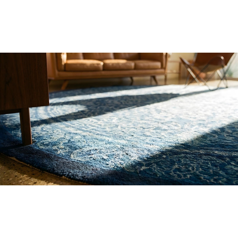 Antique Peking Chinese Allover Floral Blue 1900s Rug