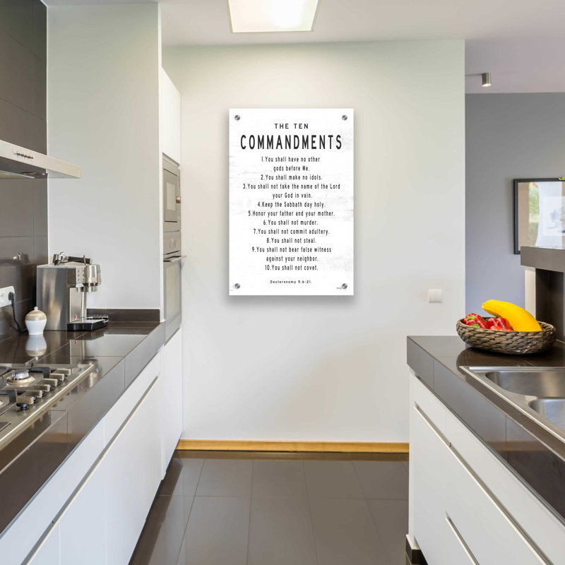«The Ten Commandments» par Cindy Jacobs, art mural en verre acrylique, H 16 po x l 12 po x P 0,13 po