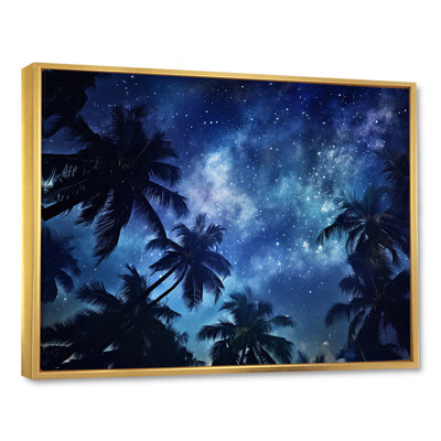 «Sapphire Magical Palm Tree Night I», reproduction sur toile