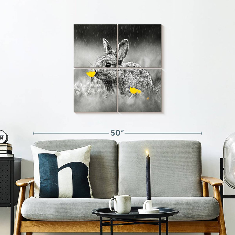 Brampt Bunny Sniffing Flower Pop, 26" H x 26" W