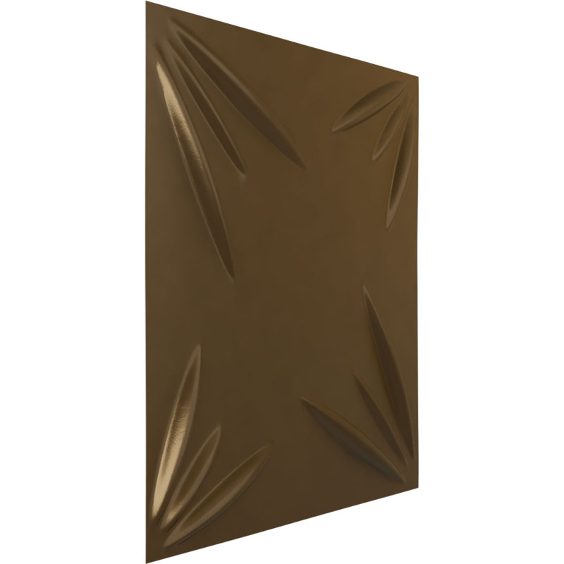 L 19 5/8 po x H 19 5/8 po Panneau mural décoratif 3D Inula EnduraWall, bronze métallique champagne (couvre 2,67 pieds carrés)
