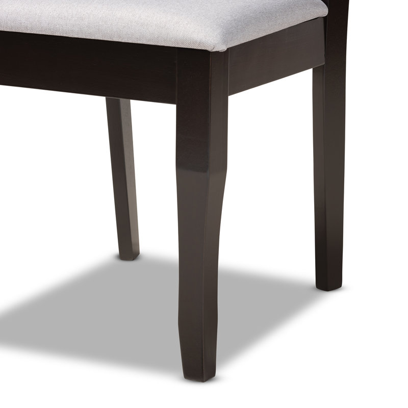 17.9'' H Upholstered Oak Side Chair, Gray
