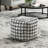 Square Black White Pouf, Fabric Upholstered, Non-Slip Surface, 300Lbs Weight 100% Fabric, Capacity,