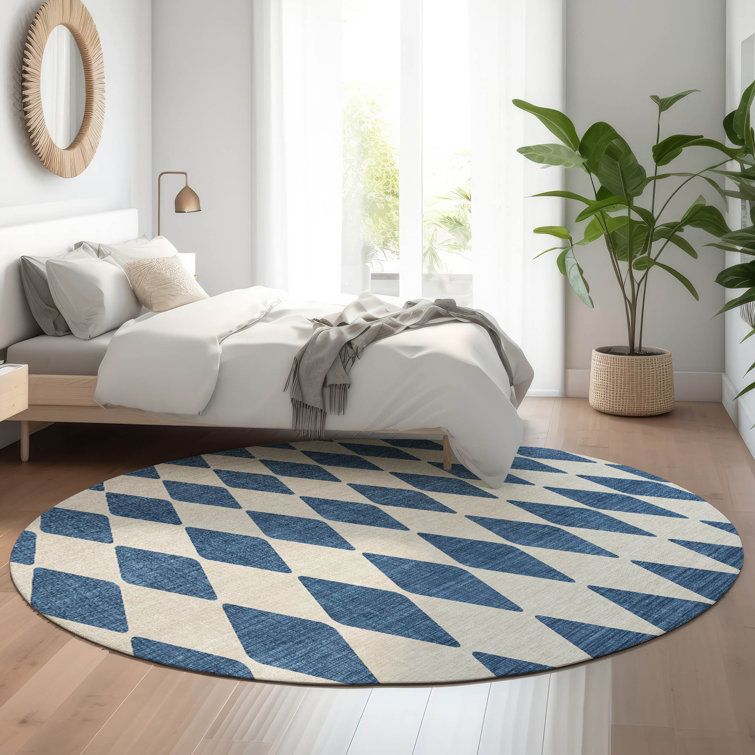 Premium Machine Washable Cerrito AMF578 Navy Rug