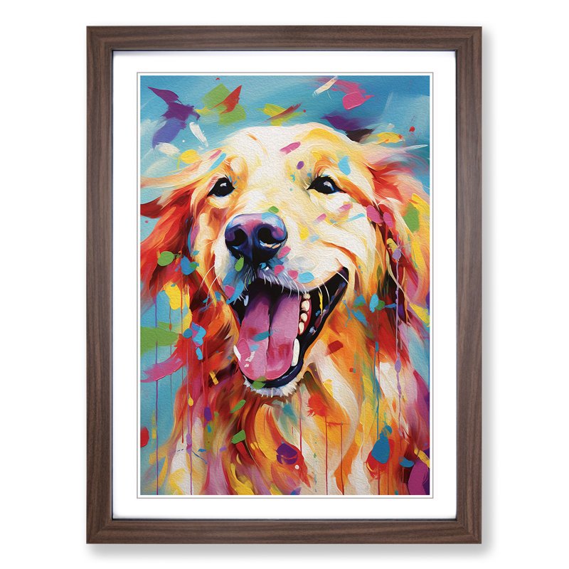 Golden Retriever Expressionism - Framed Print