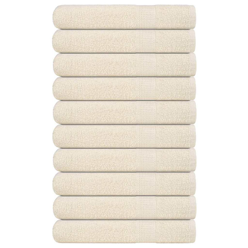 Sawiki 100% Cotton Bath Towels, Cream, Beach Towel - 10 Pack