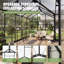 Serre de jardin en polycarbonate de 12 pi x P 10 pi pour l'extérieur, serre en aluminium robuste avec évent de toit réglable et portes doubles, toutes saisons, noir